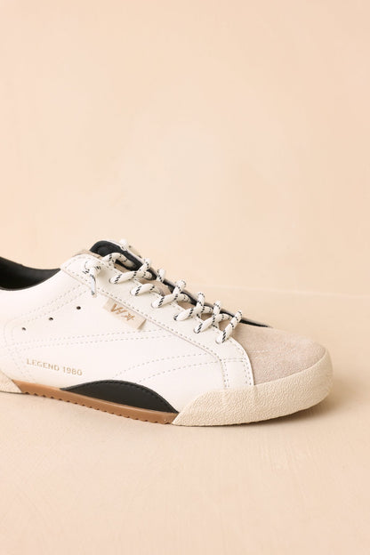 Beyaz Çok Renkli Deri ve Süet Sneaker