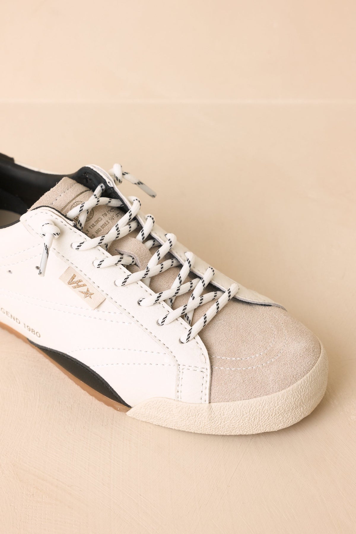Beyaz Çok Renkli Deri ve Süet Sneaker