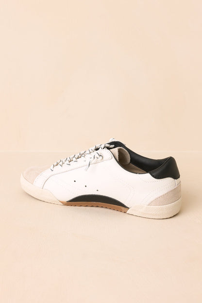 Beyaz Çok Renkli Deri ve Süet Sneaker