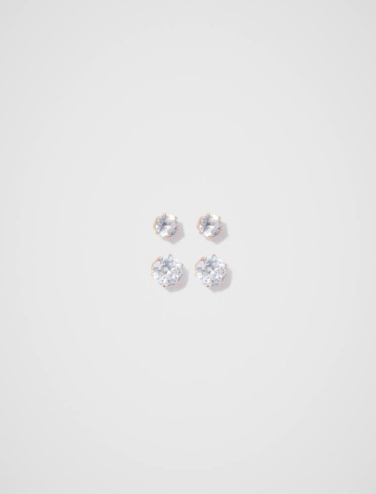 Jess CZ Two Pack Çivi Küpe Altın Rengi/Kristal