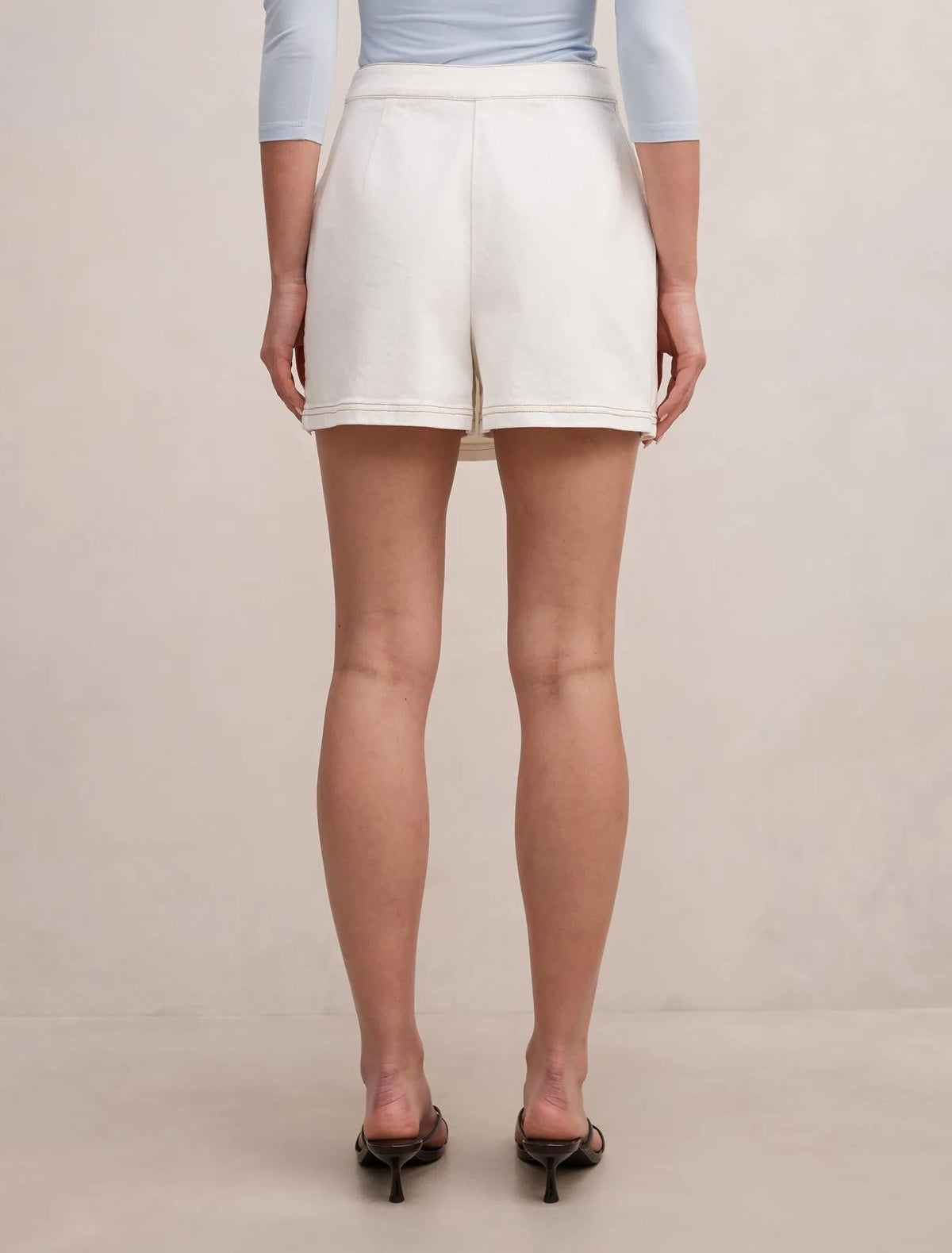 Jessie Denim Etek Şort Kırık Beyaz