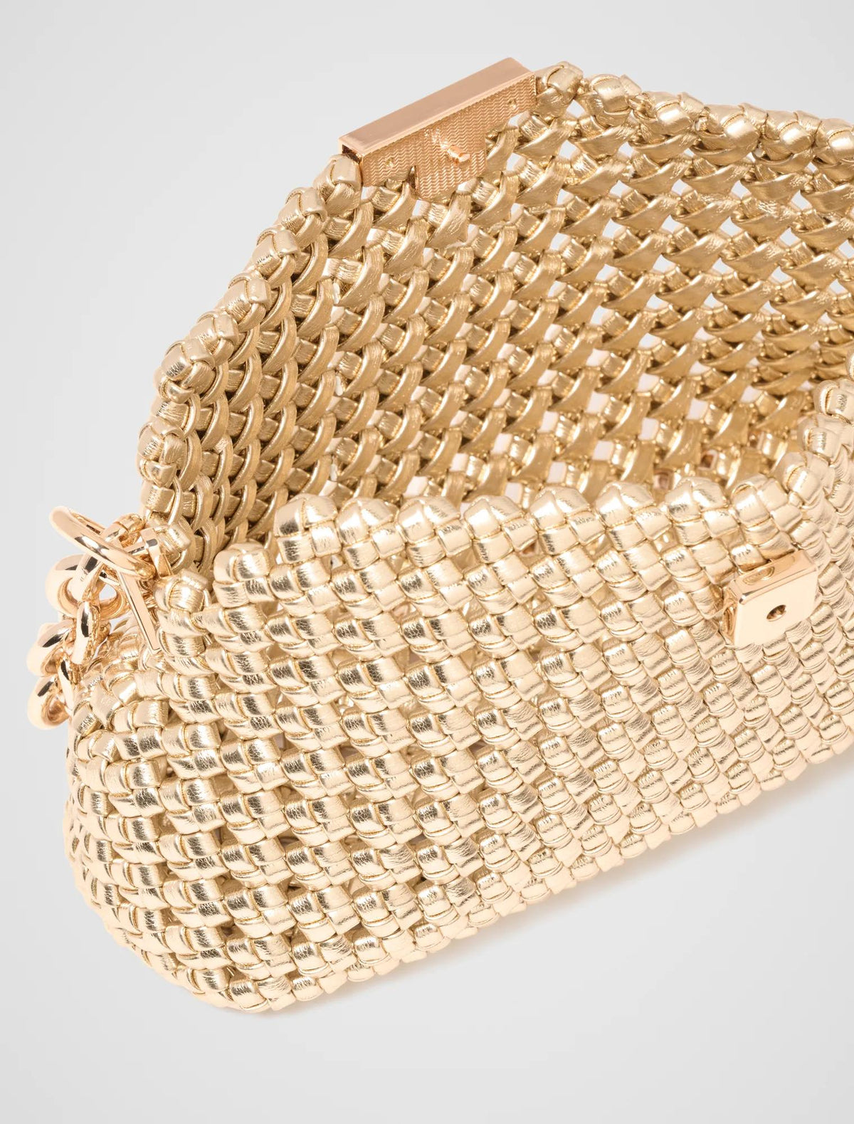 Teagan Weave Chain Çanta Altın Rengi
