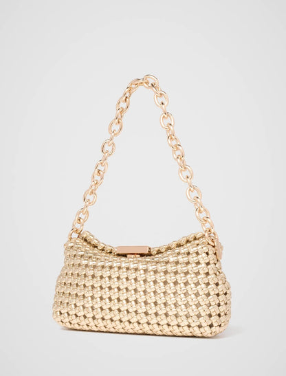 Teagan Weave Chain Çanta Altın Rengi