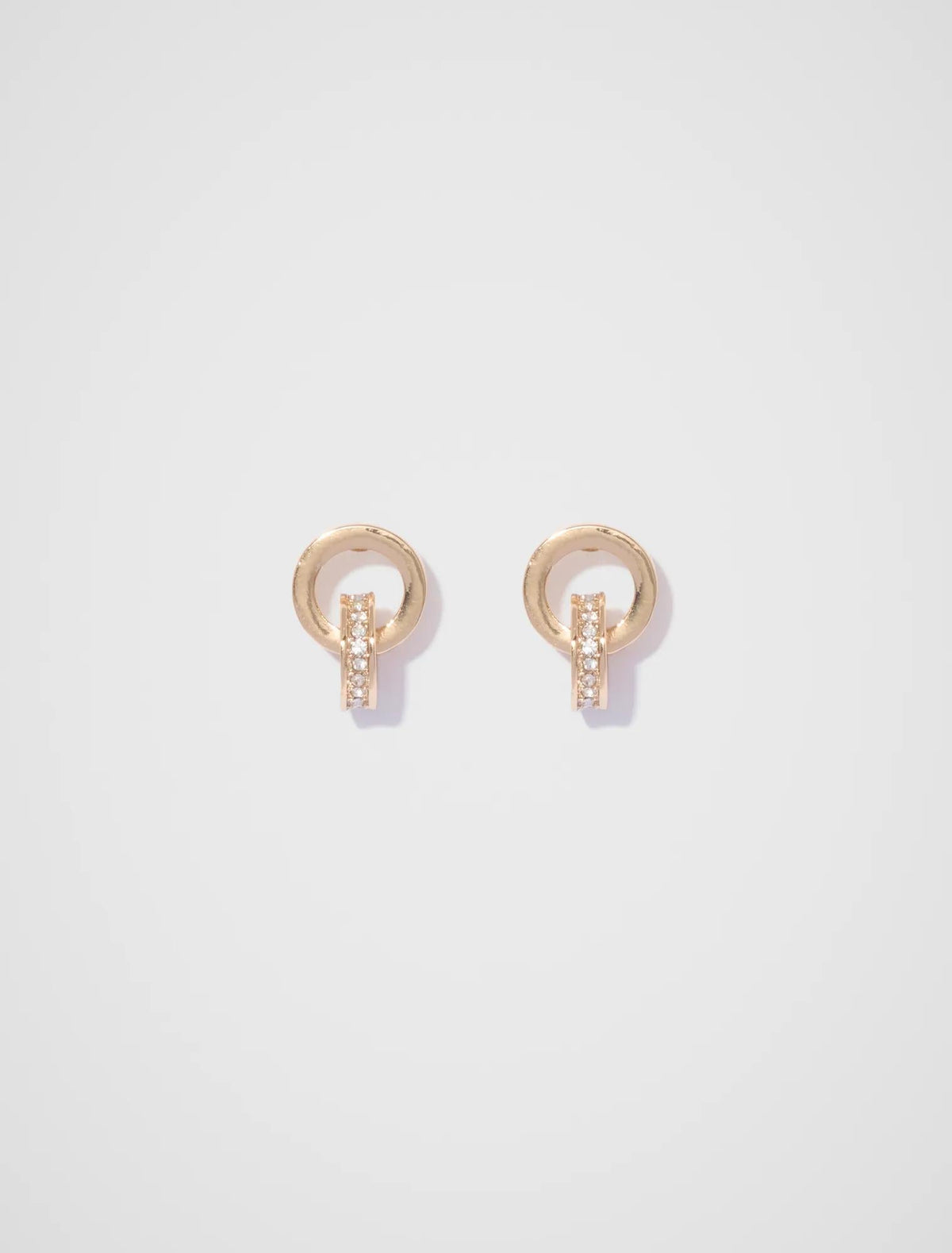 Jasmine Double Hoop Small Küpe Altın Rengi/Kristal