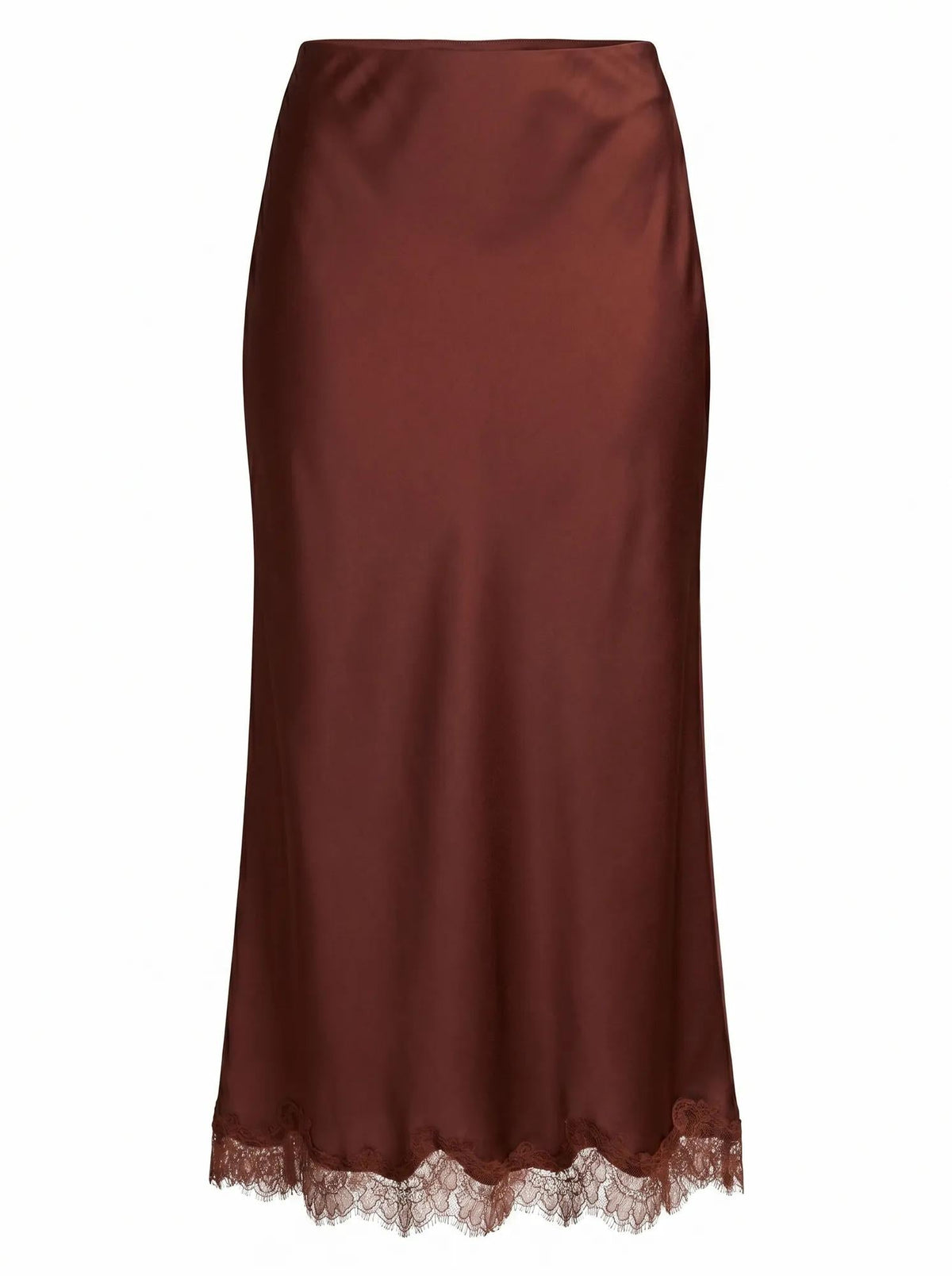 Enola Dantel Maxi Etek Deep Kiremit