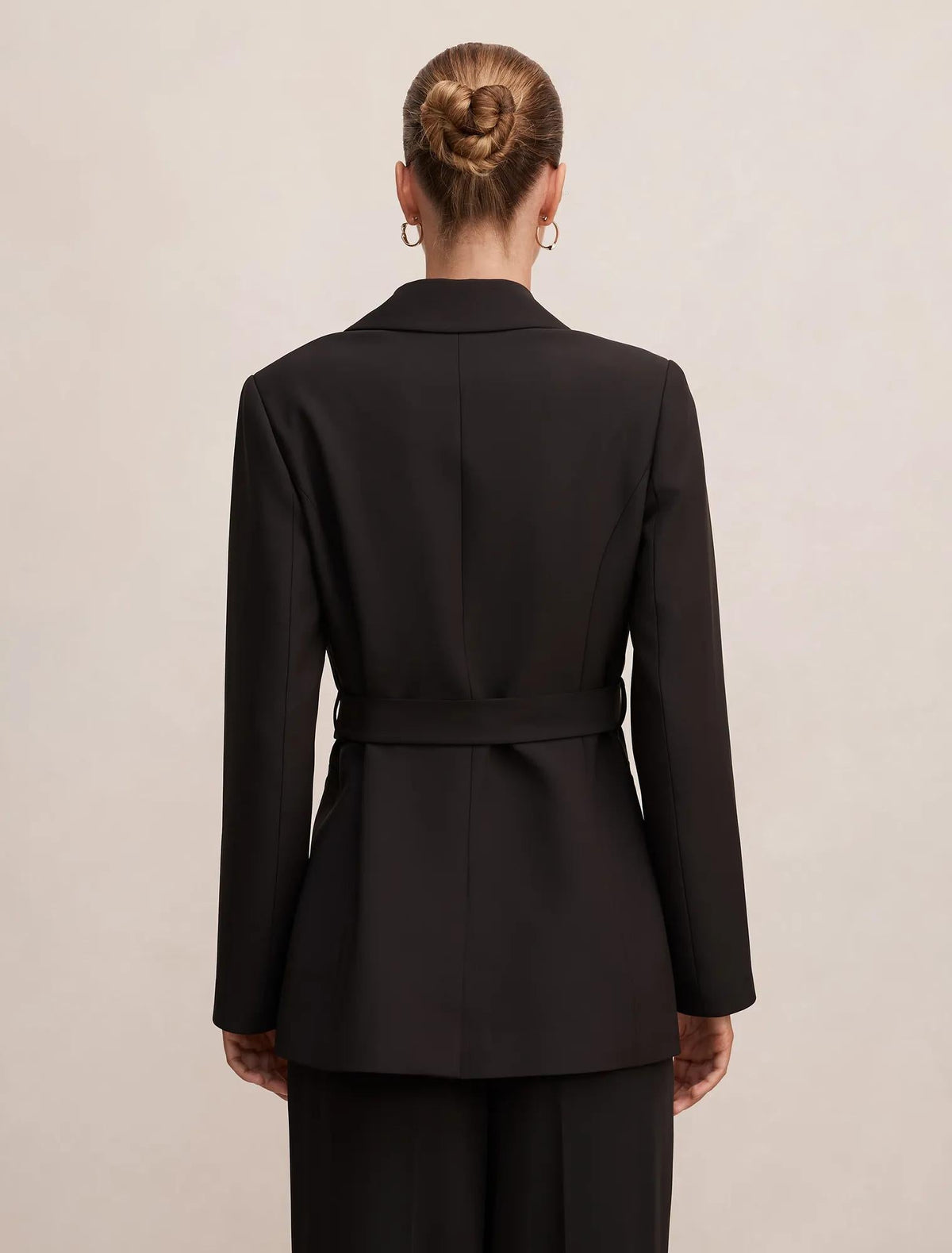 Bella Kemerli Blazer Ceket Siyah