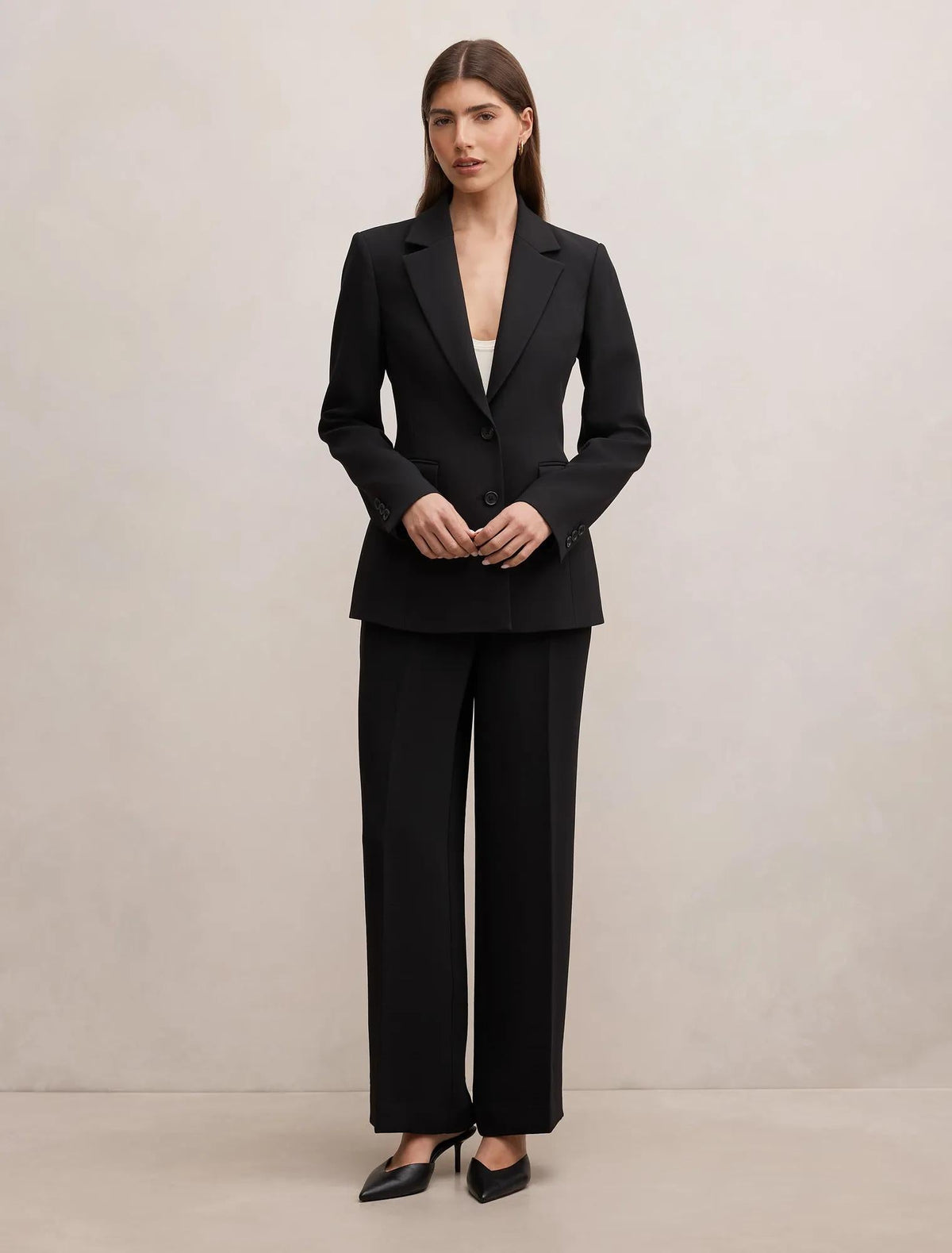 Lee Belden Oturan Blazer Ceket Siyah