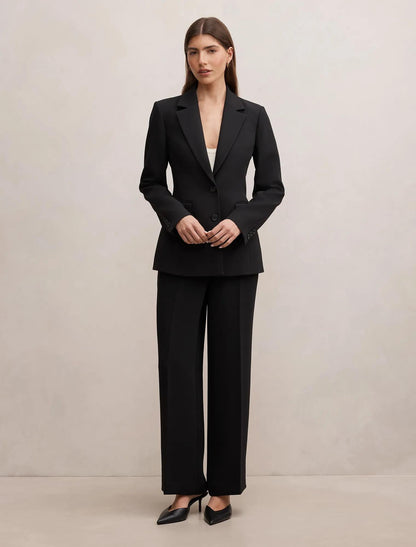 Lee Belden Oturan Blazer Ceket Siyah