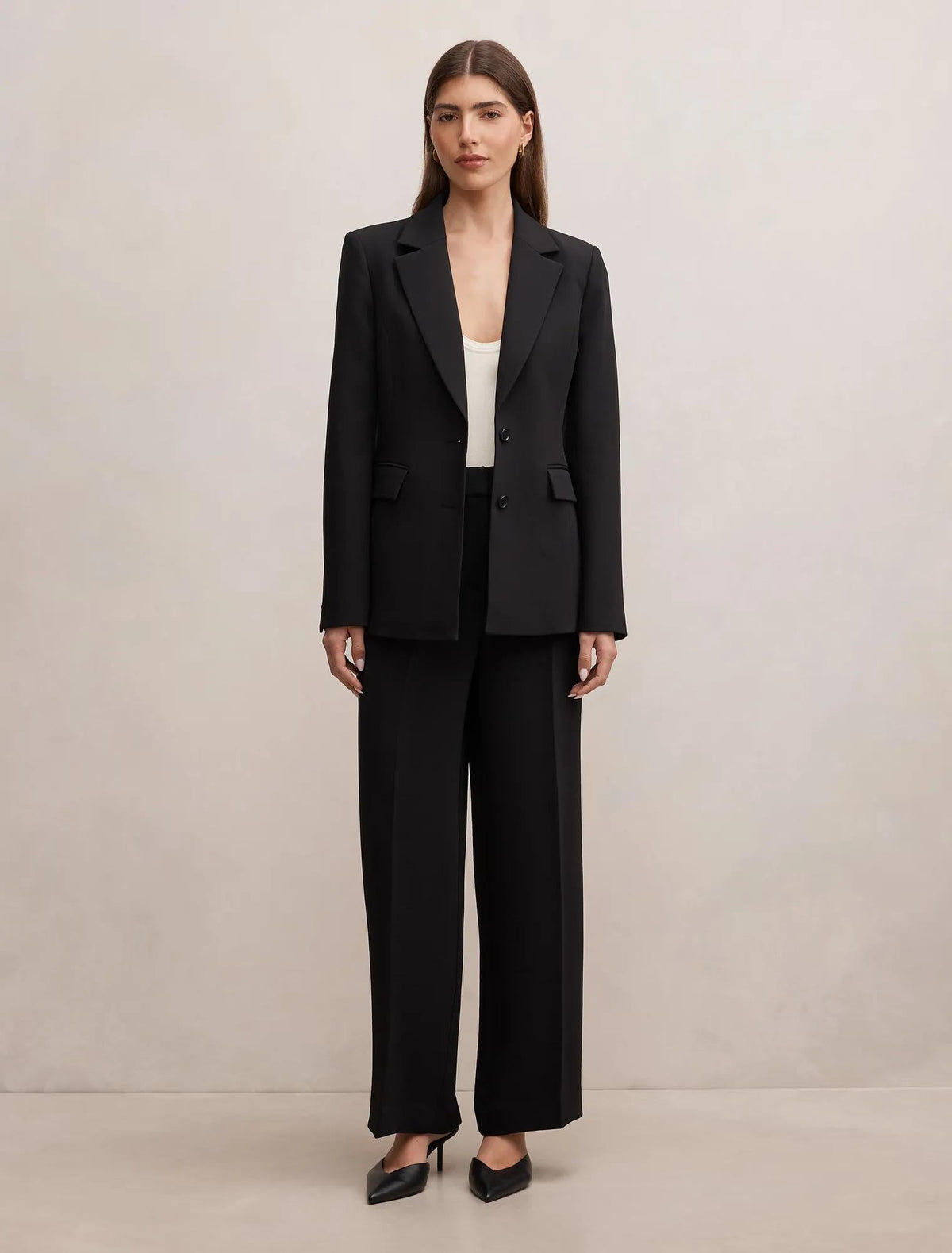 Lee Belden Oturan Blazer Ceket Siyah