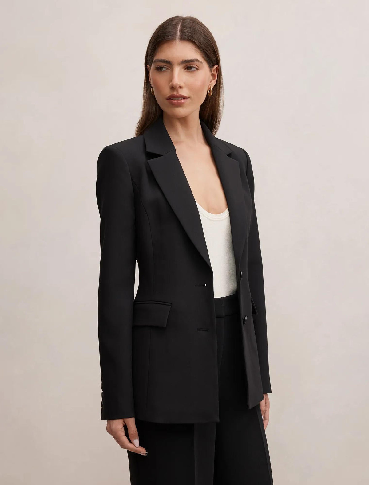 Lee Belden Oturan Blazer Ceket Siyah