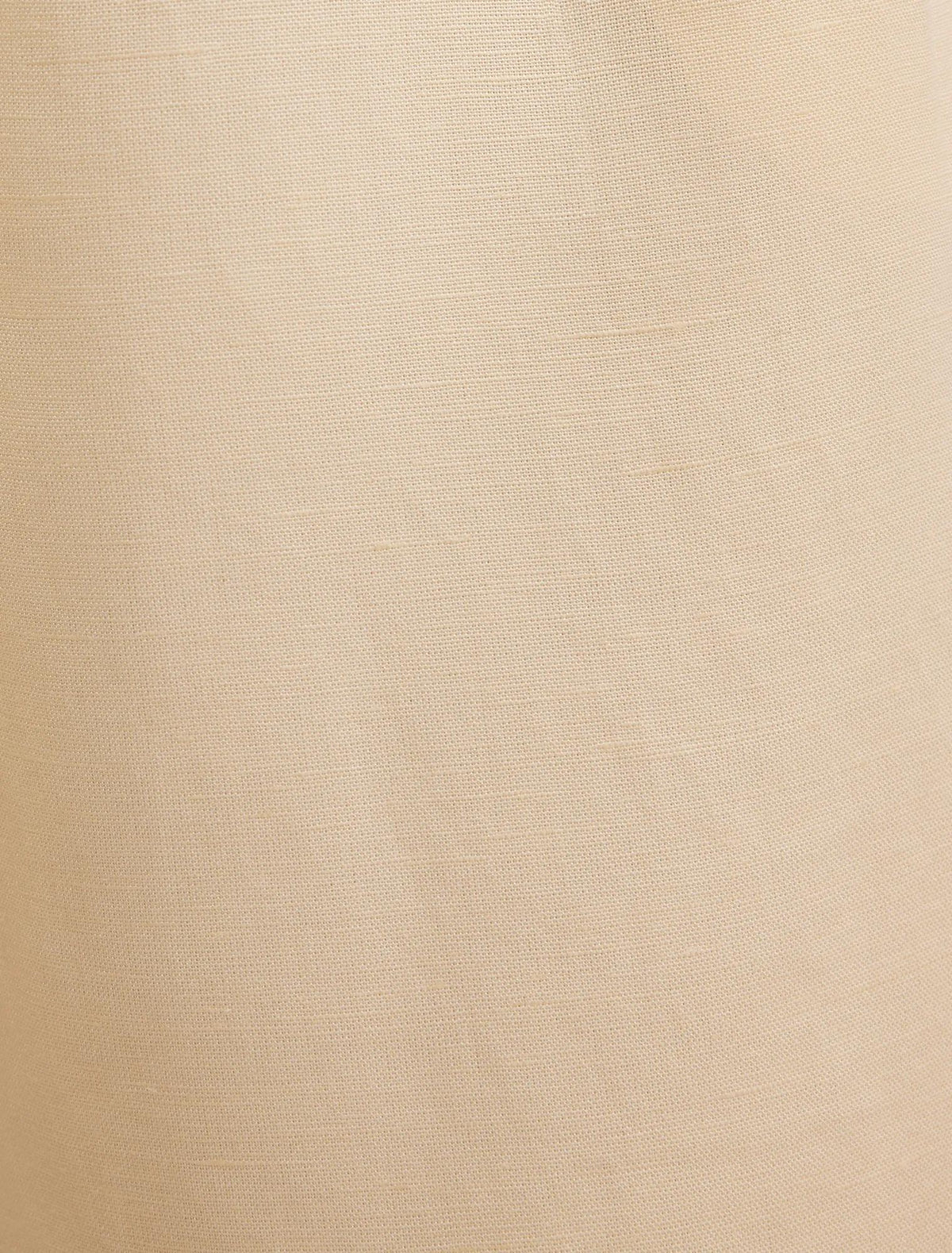 Eva Petite Keten Geniş Paça Pantolon Tereyağı Sarısı