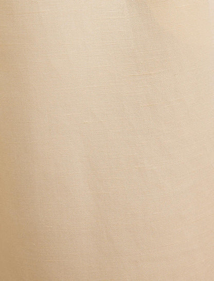 Eva Petite Keten Geniş Paça Pantolon Tereyağı Sarısı