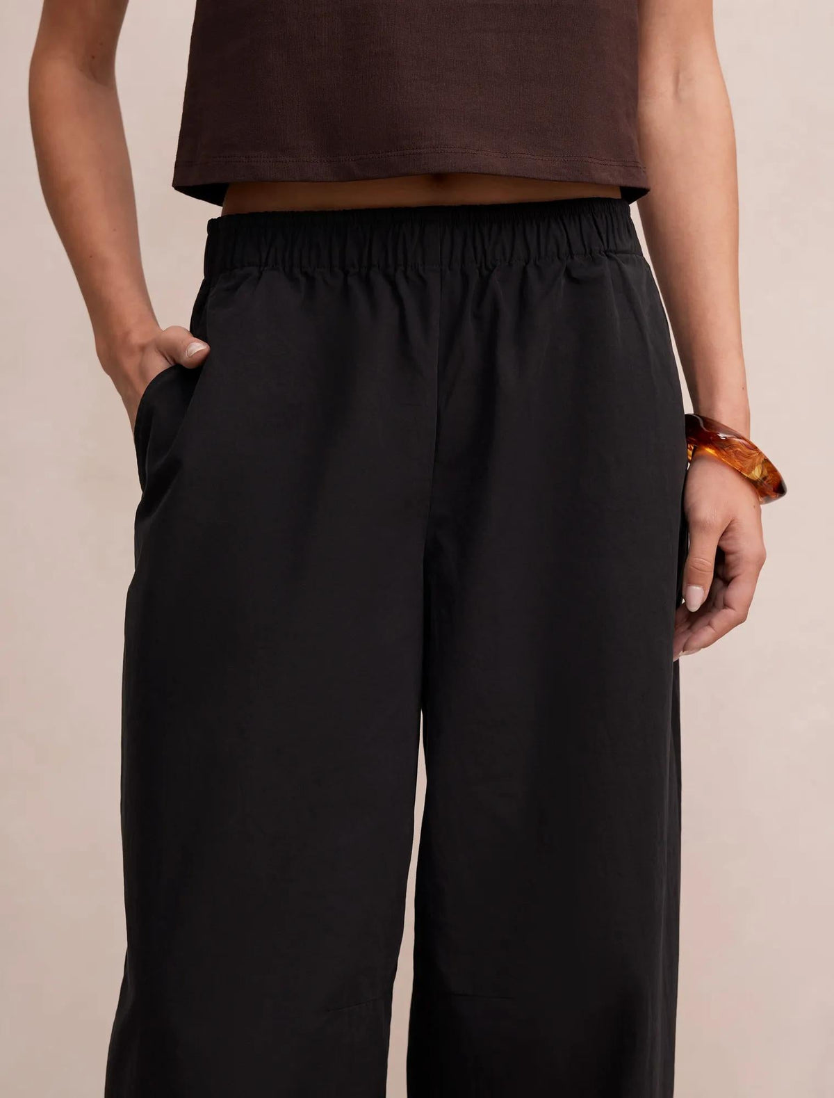 Rowan Barrel Leg Pantolon Siyah