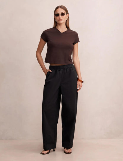 Rowan Barrel Leg Pantolon Siyah