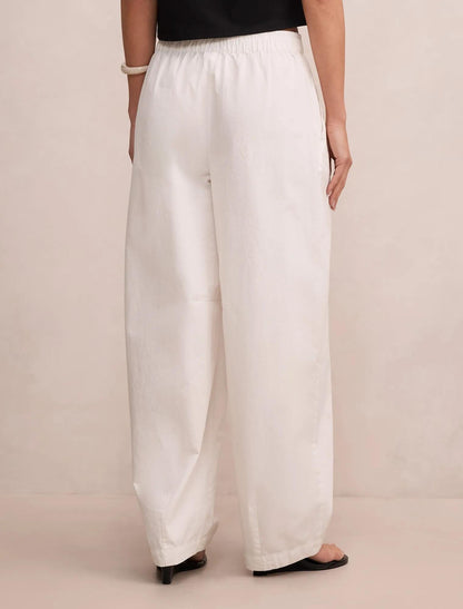 Rowan Barrel Leg Pantolon Kırık Beyaz