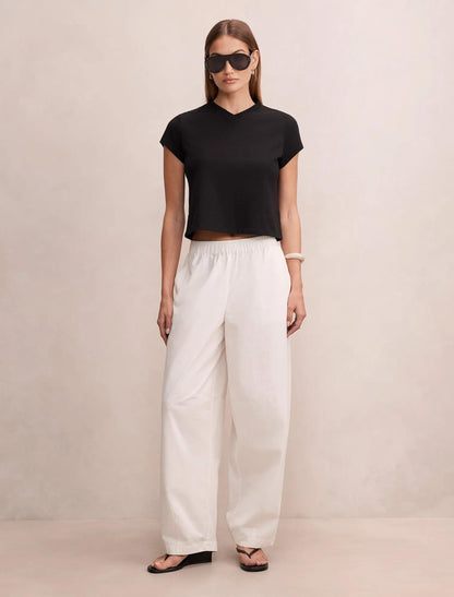 Rowan Barrel Leg Pantolon Kırık Beyaz