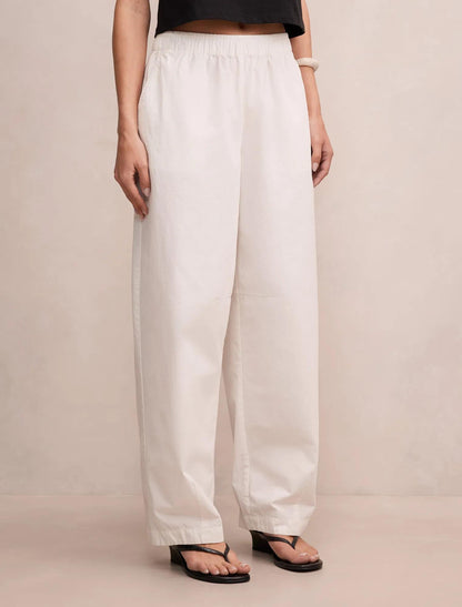 Rowan Barrel Leg Pantolon Kırık Beyaz