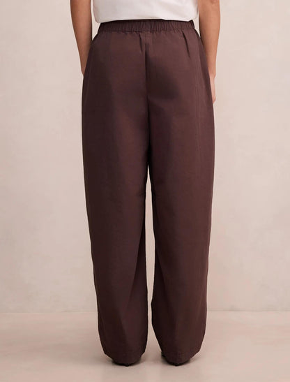 Rowan Barrel Leg Pantolon Çikolata Kahvesi