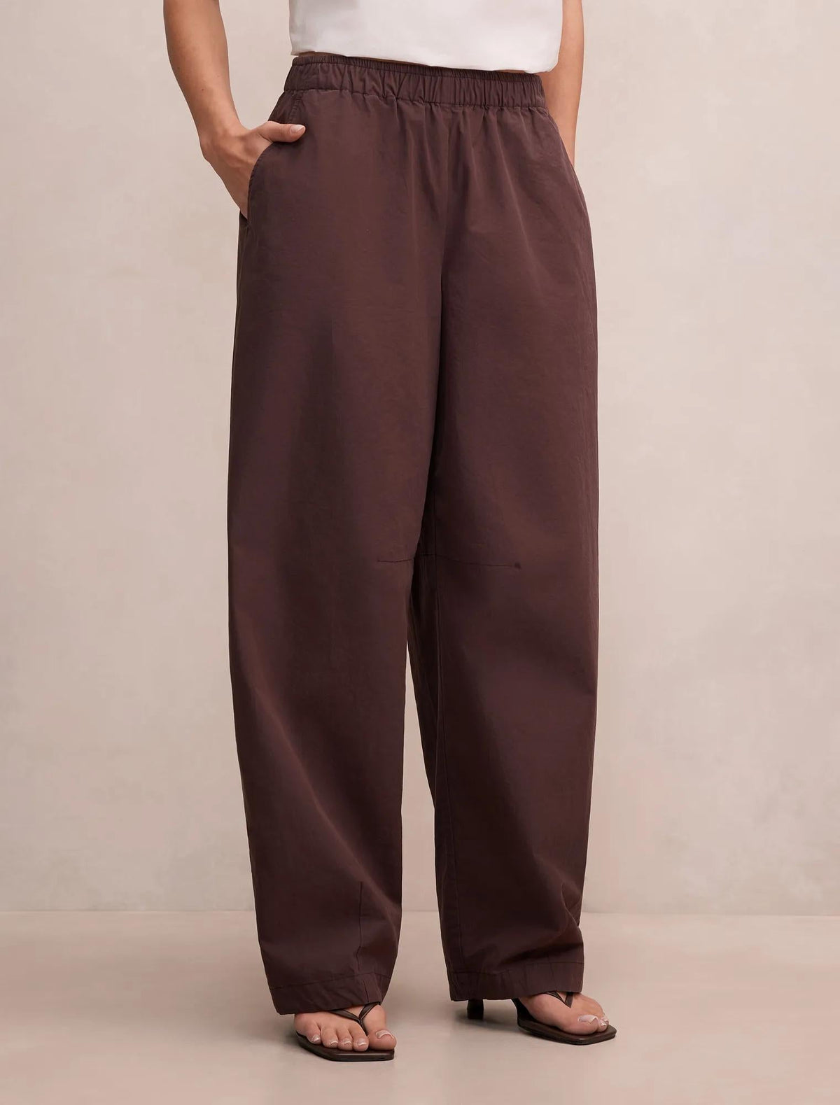 Rowan Barrel Leg Pantolon Çikolata Kahvesi