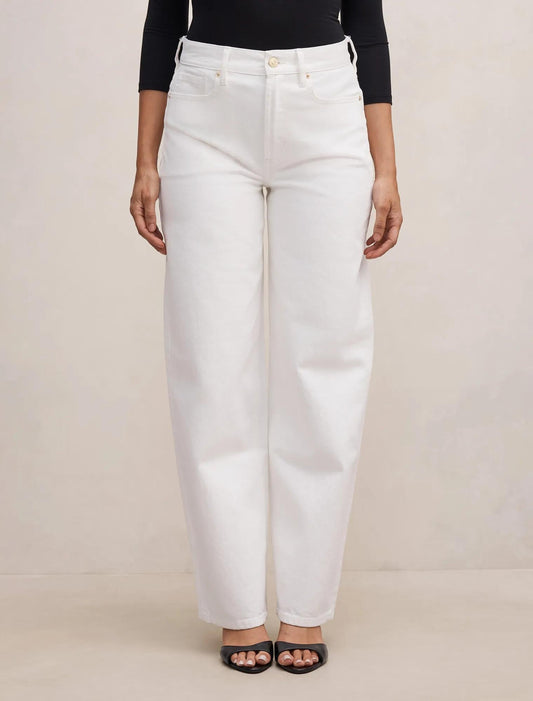Emma Mid Rise Balon Paça Jean Kırık Beyaz