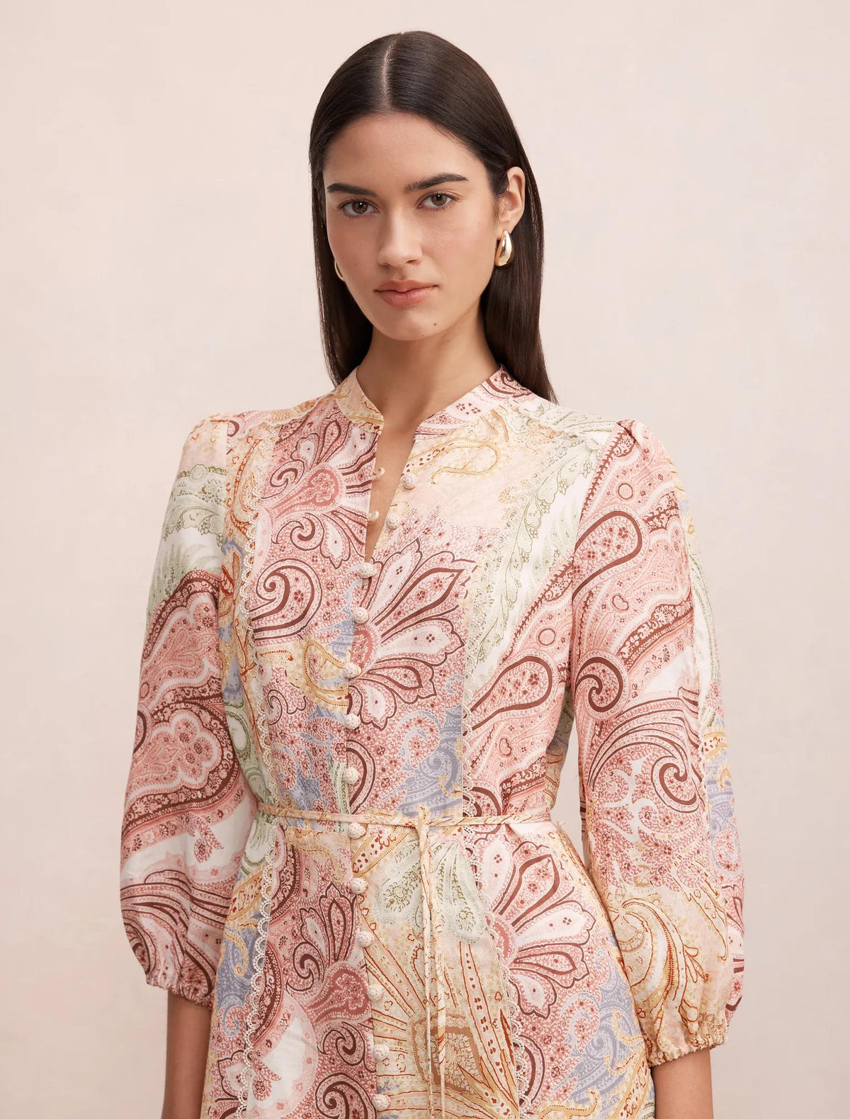 Halle Desenli Midi Elbise Halle Paisley