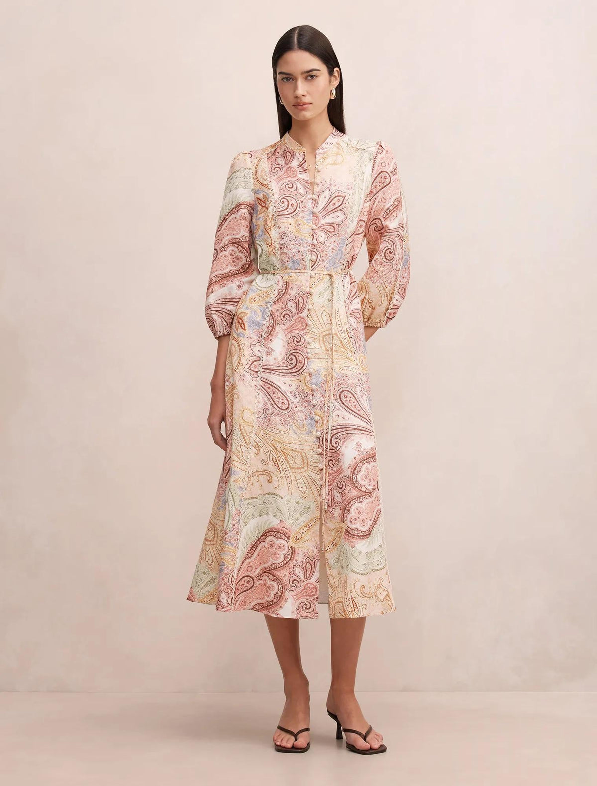 Halle Desenli Midi Elbise Halle Paisley