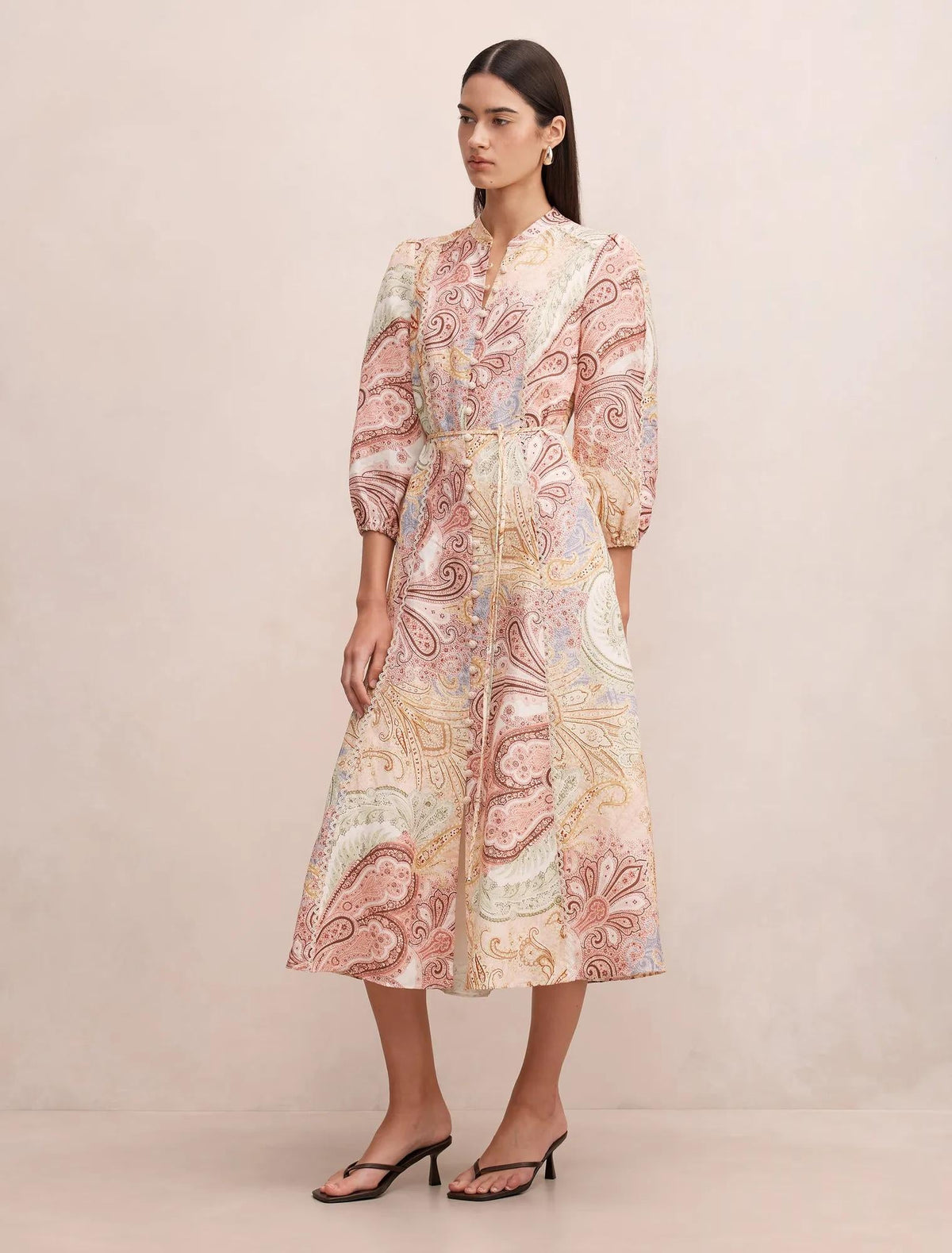 Halle Desenli Midi Elbise Halle Paisley