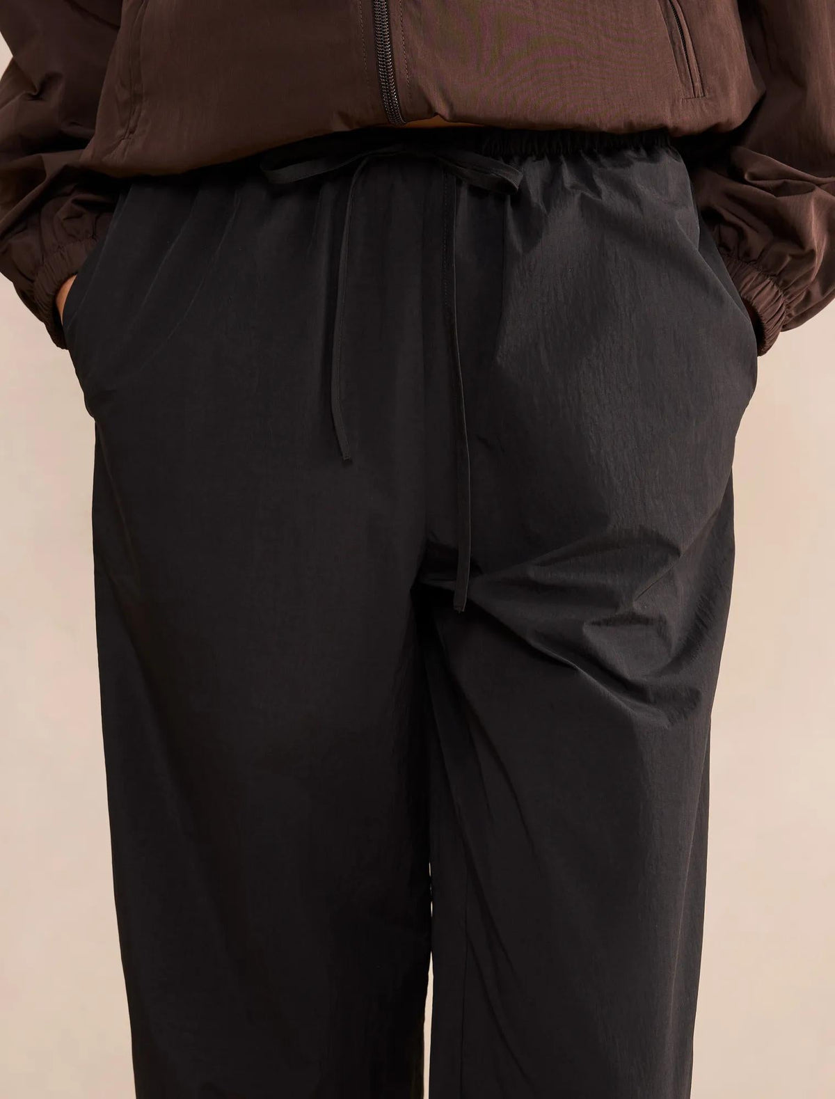 Billie Lastikli Bel Geniş Paça Pantolon Siyah