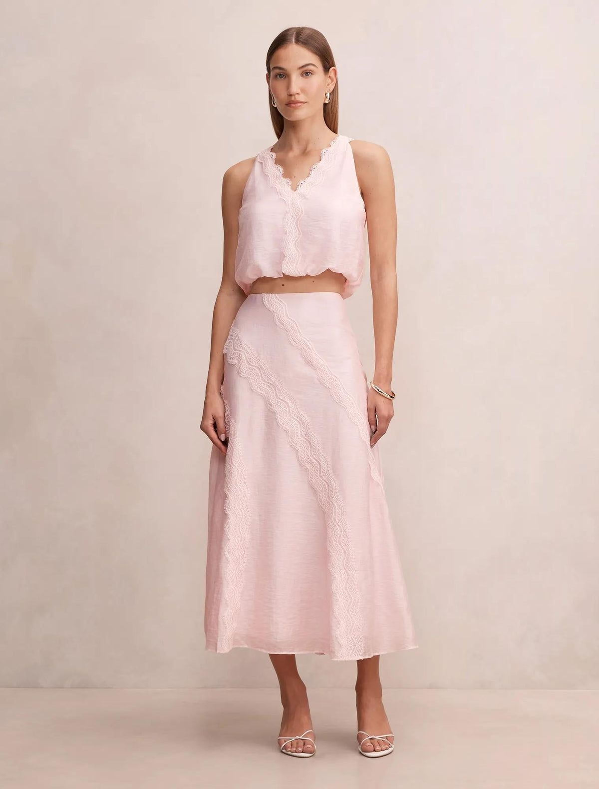 Maeve Bağlamalı Dantel Bluz Primrose Pembe