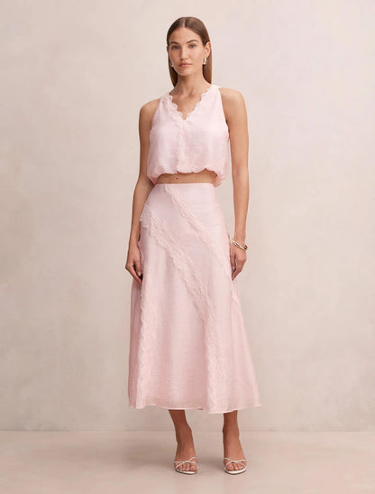 Maeve Bağlamalı Dantel Bluz Primrose Pembe