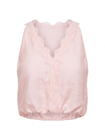 Maeve Bağlamalı Dantel Bluz Primrose Pembe