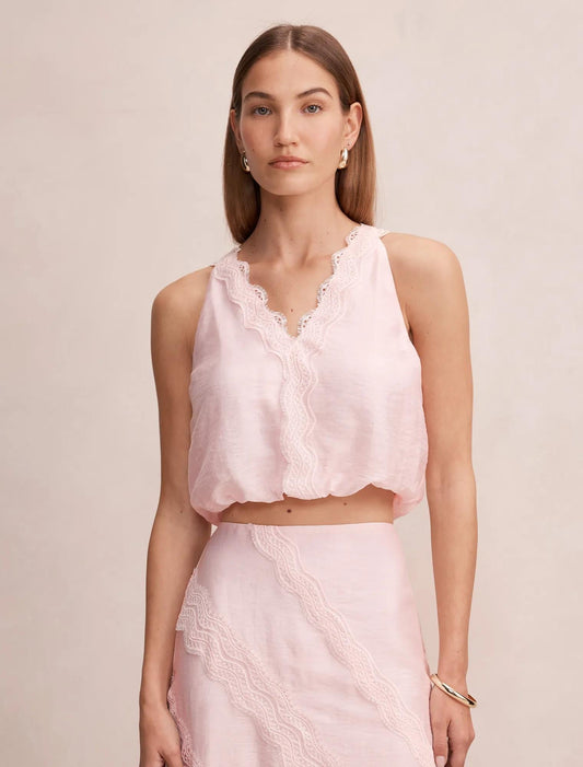 Maeve Bağlamalı Dantel Bluz Primrose Pembe
