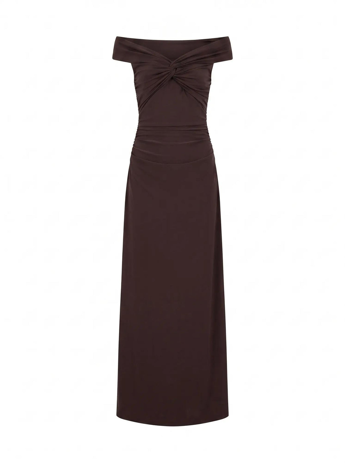 Daisy Petite Bardot Maxi Elbise Çikolata Kahvesi