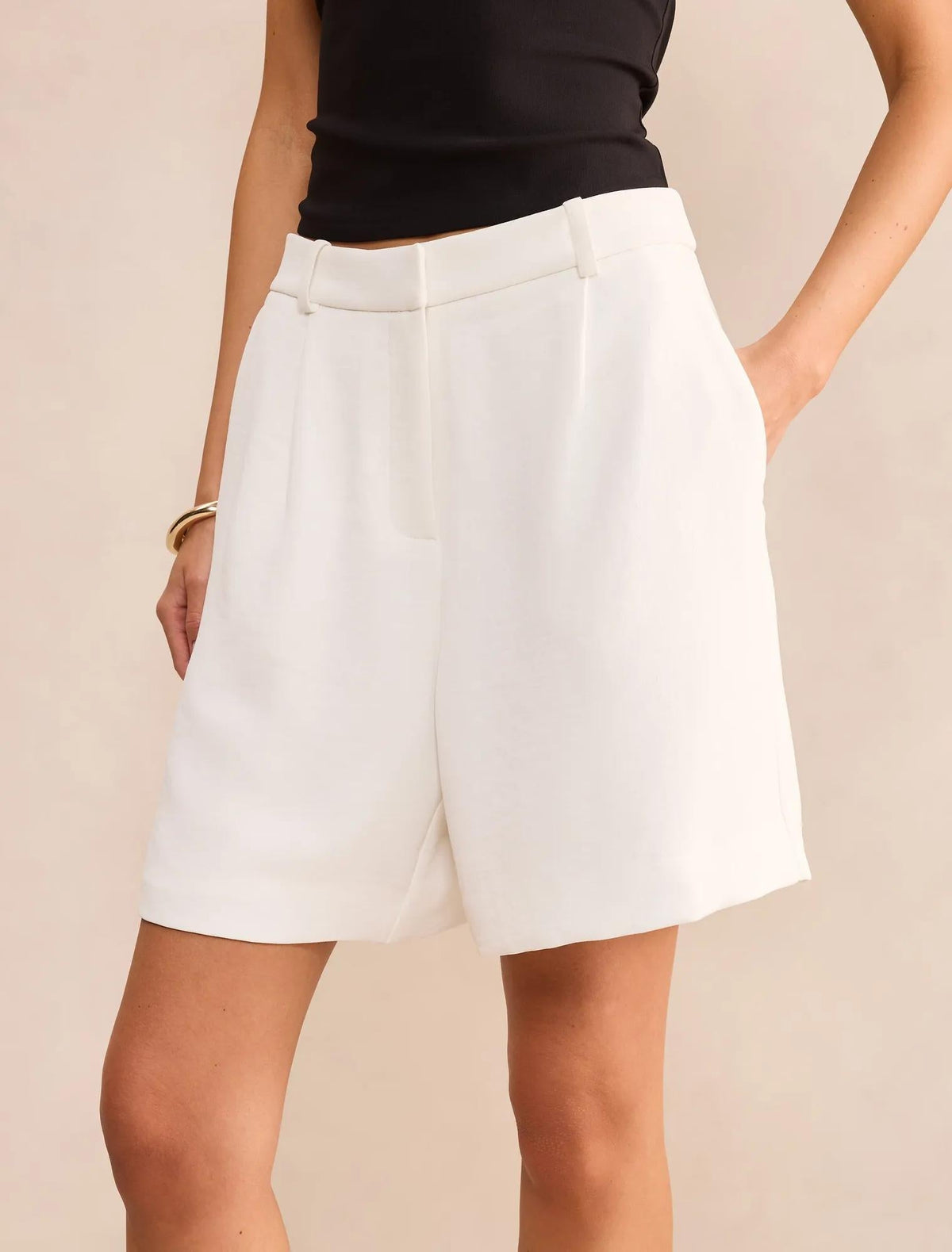 Olivia Longline Şort Kırık Beyaz