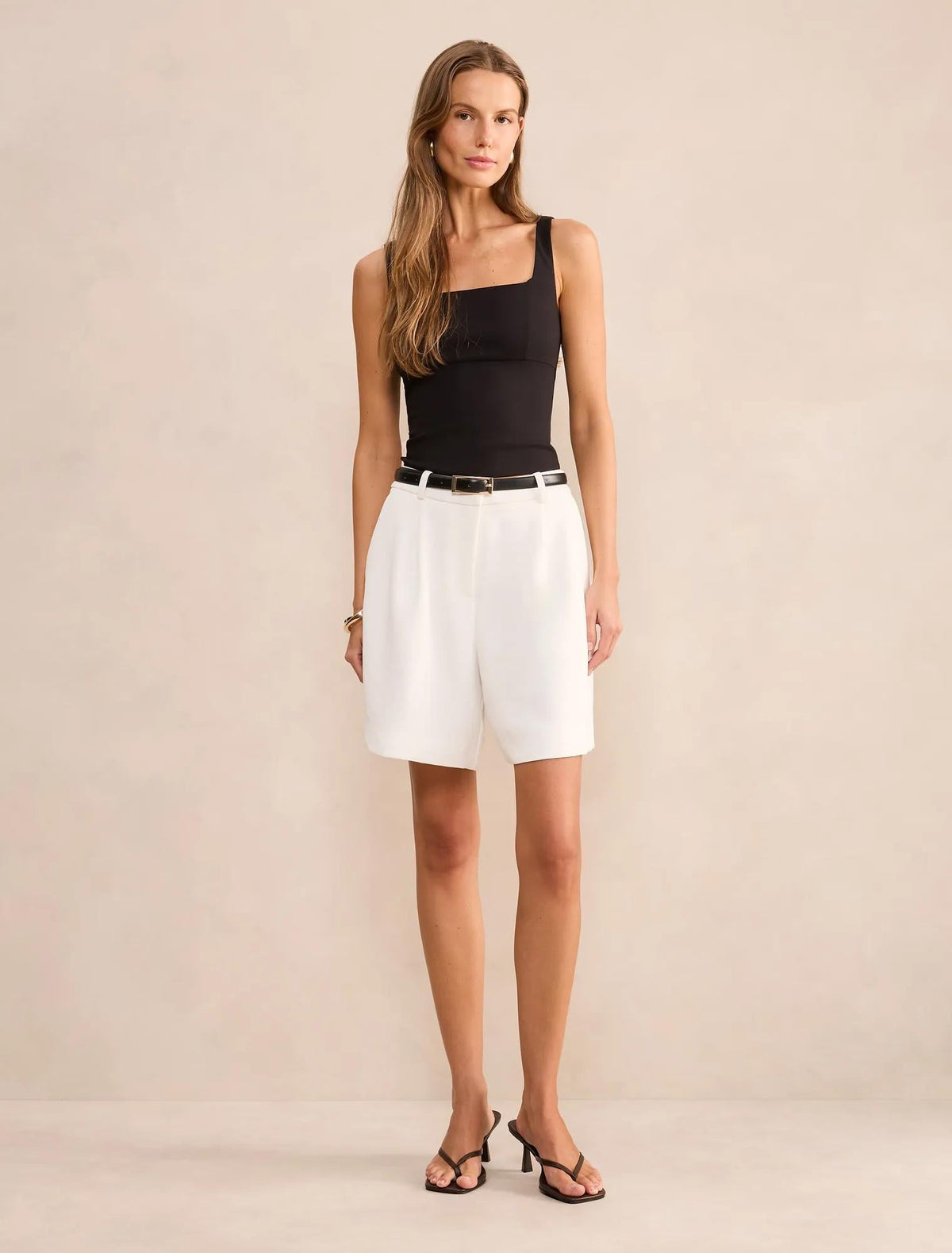 Olivia Longline Şort Kırık Beyaz
