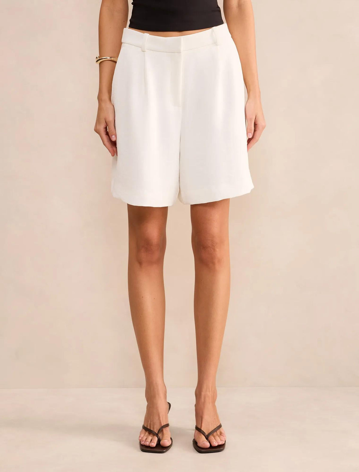 Olivia Longline Şort Kırık Beyaz
