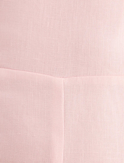 Kaylie Boyundan Bağlamalı Keten Playsuit Petal Pembe