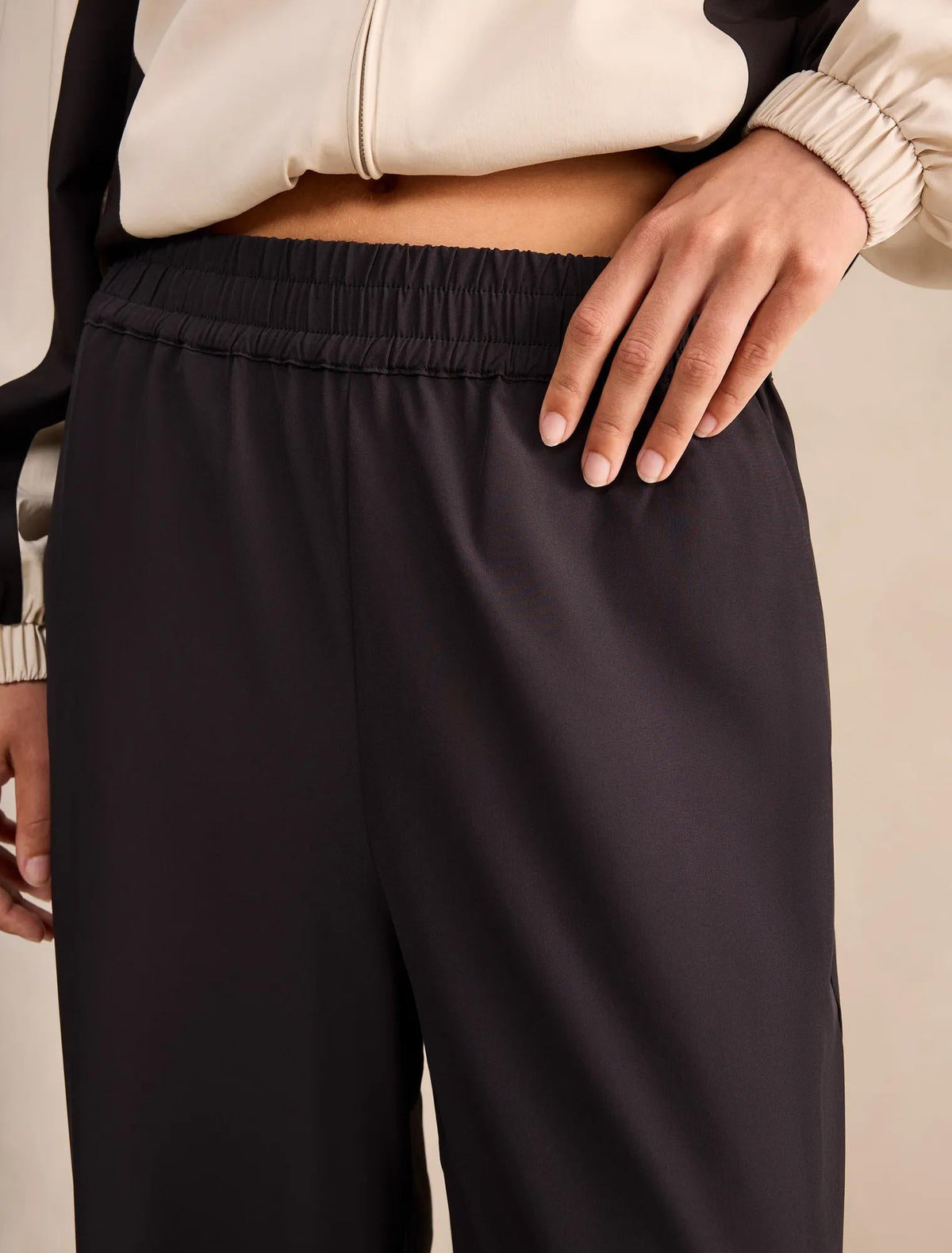 Leighton Geniş Paça Pantolon Siyah