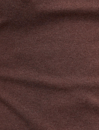 Rosie Kontrast Kenarlı Kenar Detaylı Kısa Kollu Tişört Cocoa Kırçıllı