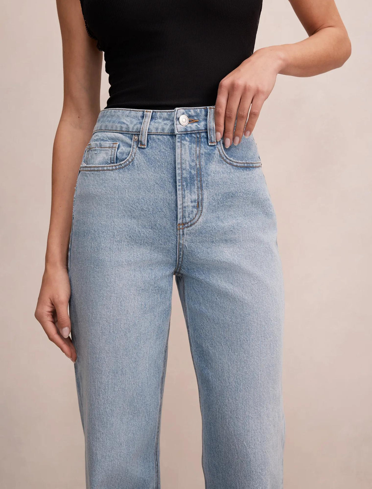 Emma Mid Rise Balon Paça Jean Açık Yıkama