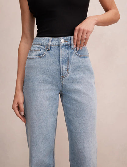 Emma Mid Rise Balon Paça Jean Açık Yıkama