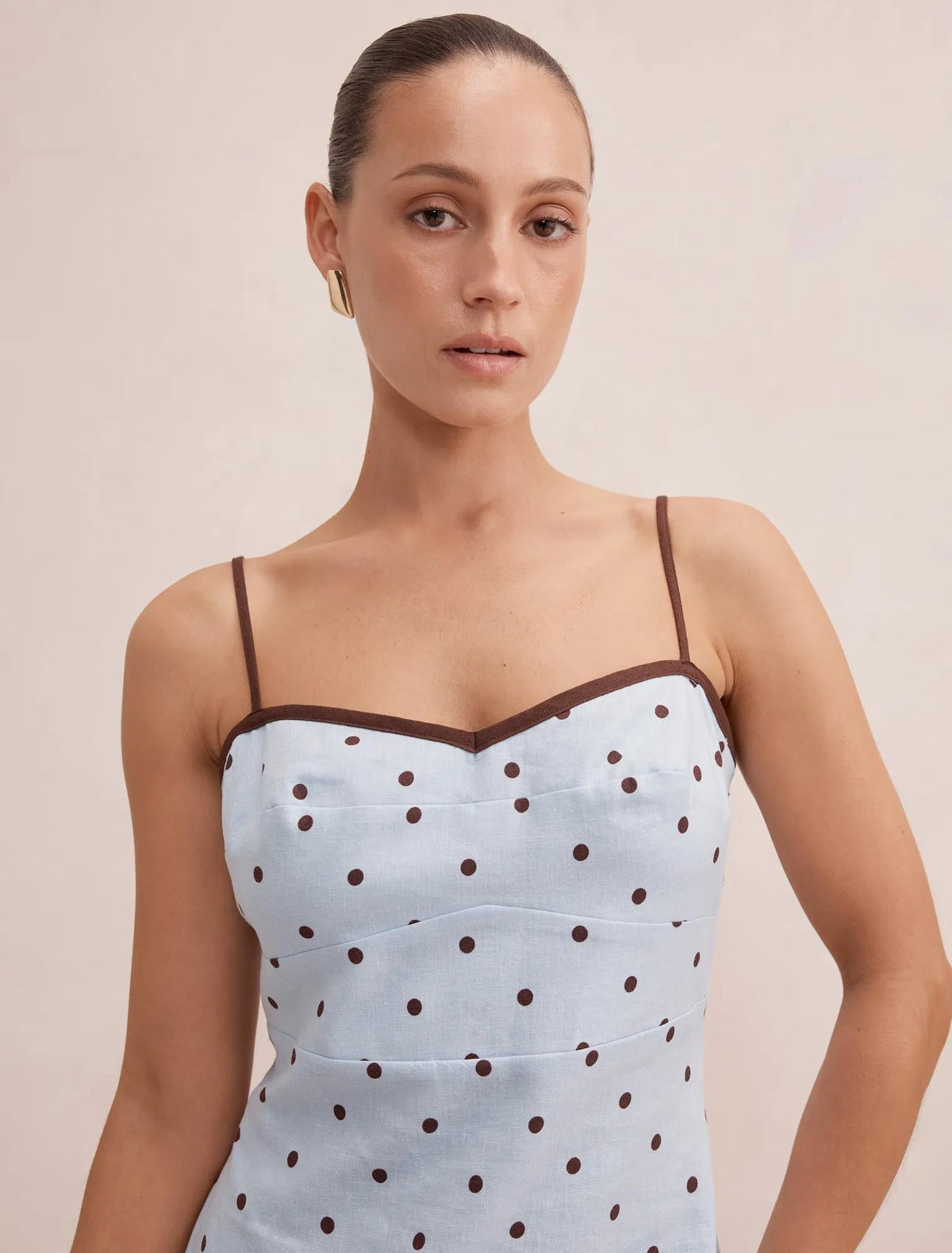 Jenny Petite Piped Mini Elbise Mavi Cyprus Puantiyeli