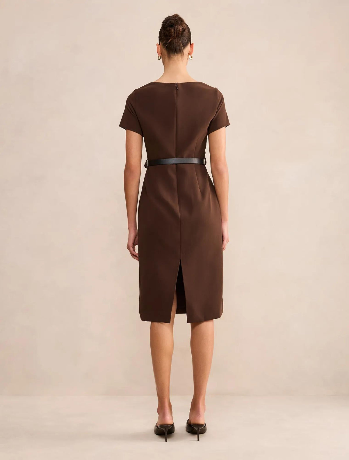 Georgina Diz Length Midi Elbise Çikolata Kahvesi