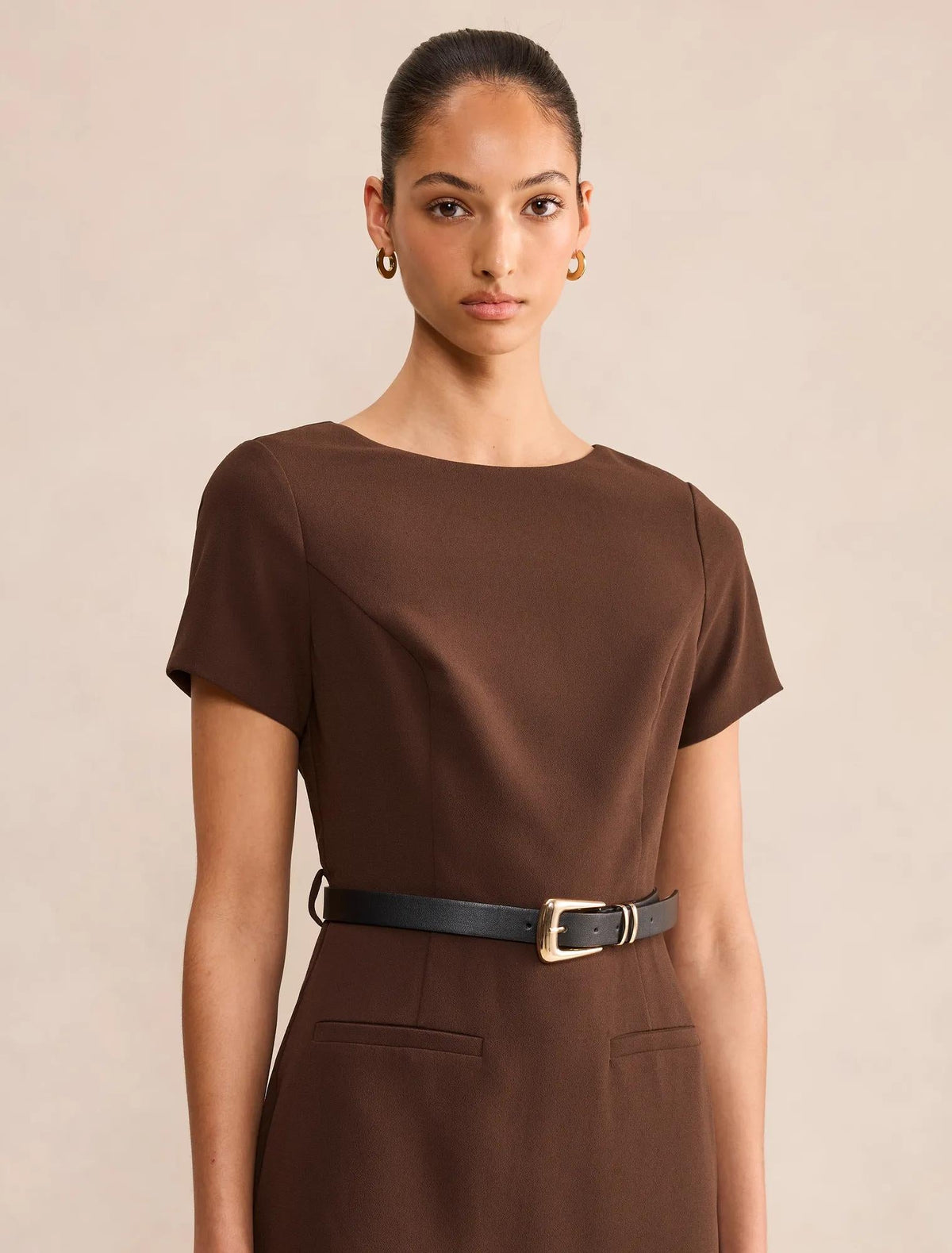 Georgina Diz Length Midi Elbise Çikolata Kahvesi