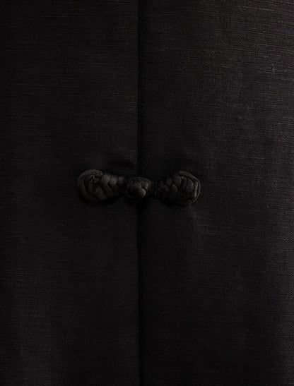 Kora Petite Düğmeli Closure Mini Elbise Siyah