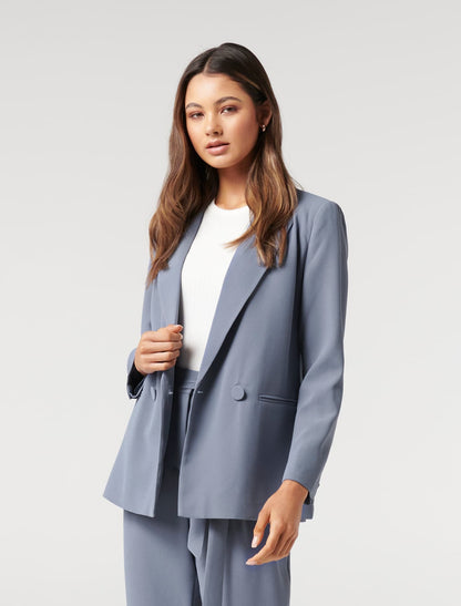 Penny Oversize Blazer Ceket Petite Ofis Stili Mavi