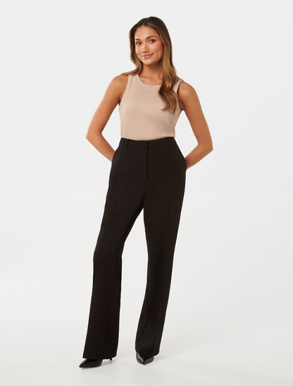 Ava Petite Düz Paça Pantolon Siyah
