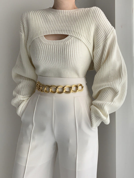 Kullanışlı İki Parça Bolero Kazak