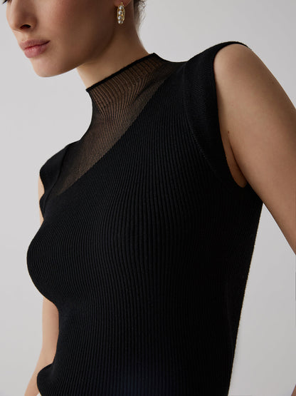 Mesh Patchwork Kolsuz Üst
