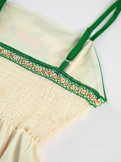 Paradise Print Vacation Atlet Uzun Elbise